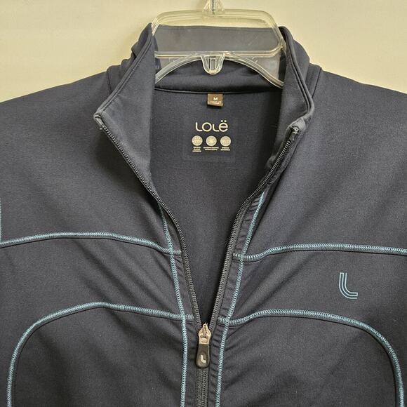 Lole Womens Active Jacket Stretch Wicking Full-Zip Pockets Blue Graphics Sz M - Picture 3 of 10